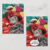 プリンセスタツペットの赤帽子、猫美しいサロン 名刺 (正面/裏面)