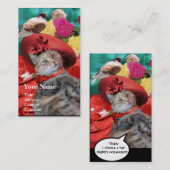 プリンセスタツペットの赤帽子、猫美しいサロン 名刺 (正面/裏面)