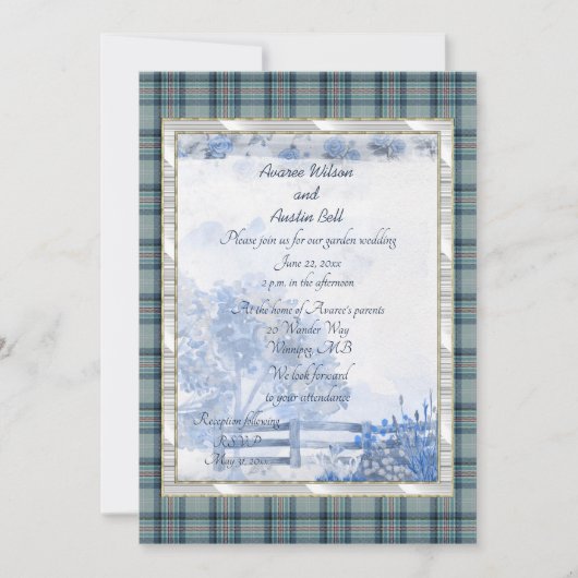 プリンセスダイアナメモリアルタータンガーデンウェディング 招待状 (正面)