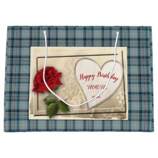 プリンセスダイアナメモリアルタータンチェック ラージペーパーバッグ (正面)