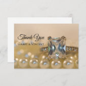 プリンセスダイアモンドパール結婚ズフラットサンキューノート 招待状 (正面/裏面)