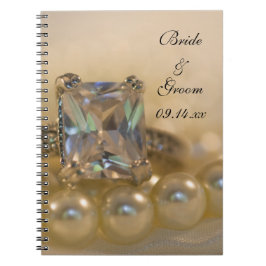 プリンセスダイヤモンドリングや輪とホワイトパール結婚ズ ノートブック