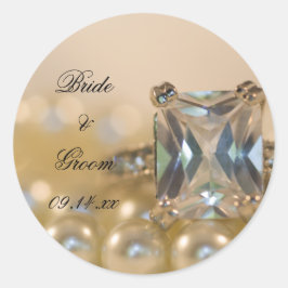 プリンセスダイヤモンドリングや輪とホワイトパール結婚ズ ラウンドシール