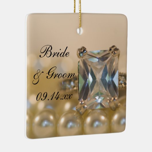 プリンセスダイヤモンドリングや輪と結婚真珠 セラミックオーナメント (右)