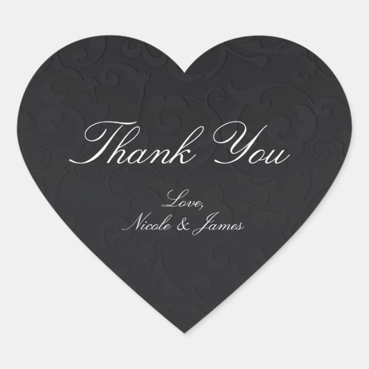 プリンセスダマスクブラックエレガントストーリ結婚ブック ハートシール (正面)