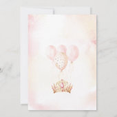 プリンセスダークスキンクラウンピンクフローラ誕生日 招待状 (裏面)