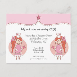 プリンセスツインズバースデーパーティ招待状 招待状