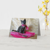 プリンセスティアナ誕生日 – 猫/キットンカード カード (黄色い花)