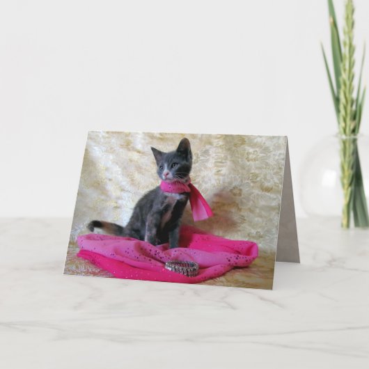 プリンセスティアナ誕生日 – 猫/キットンカード カード (正面)