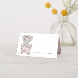 プリンセスティアラエレファントピンクガールズ誕生日 プレイスカード