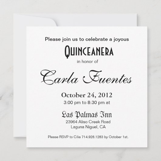 プリンセスティアラキンセアニェラ(銀) 招待状 (裏面)