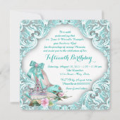 プリンセスティアラハイヒールシューズキンセアニェラ 招待状 (裏面)