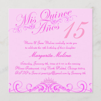 プリンセスティアラピンクキンセアニェラ招待状 招待状