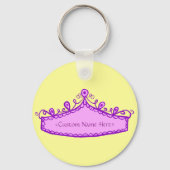 プリンセスティアラピンククラウン名前をカスタムするキーチェーン キーホルダー (正面)