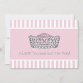 プリンセスティアラピンクプリンセスガールベビーシャワー 招待状 (正面)