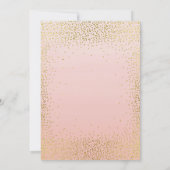 プリンセスティアラピンク金ゴールドスパークルガールベビーシャワー 招待状 (裏面)