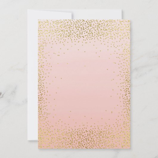 プリンセスティアラピンク金ゴールドスパークルガールベビーシャワー 招待状 (裏面)