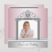 プリンセスティアラフォトプリンセス誕生日パーティー 招待状 (正面/裏面)