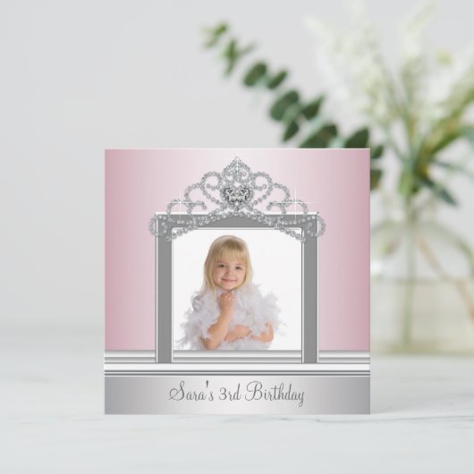 プリンセスティアラフォトプリンセス誕生日パーティー 招待状 (スタンド正面)