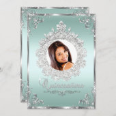 プリンセスティアラミントシルバースパークルキンセアニェラ 招待状 (正面/裏面)