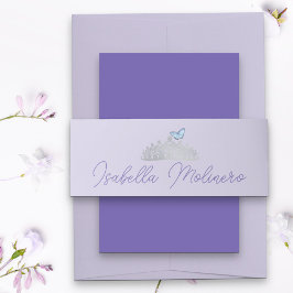 プリンセスティアラライトパープルとシルバー 招待状ベリーバンド