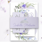 プリンセスティアラライトパープルとシルバー 招待状ベリーバンド