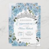 プリンセスティアラライトブルーバラV2キンセアニェラ 招待状 (正面/裏面)