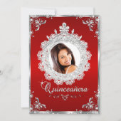 プリンセスティアラレッドシルバースパークルキンセアニェラ 招待状 (正面)