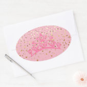 プリンセスティアラ&スターズステッカー 楕円形シール (封筒)