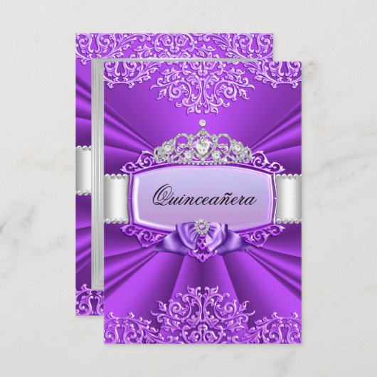 プリンセスティアラ&ダマスクキンセアニェラ招待状 招待状 (正面/裏面)