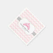 プリンセスティアラ、ピンクシェブロン、ベビーガールシャワー スタンダードカクテルナプキン (角)