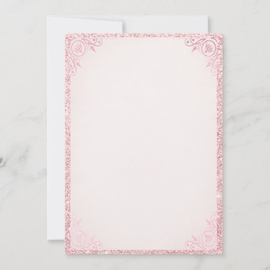 プリンセスティアラ&ワンドピンクグリッターベビーシャワー 招待状 (裏面)