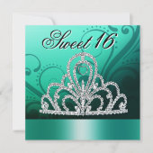プリンセスティアラSweet sixteen(アクア) 招待状 (正面)