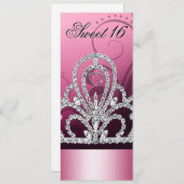 プリンセスティアラSweet sixteen（ピンク） 招待状 (正面/裏面)