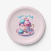 プリンセスティーパーティーとマカロン ペーパープレート (正面)