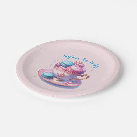 プリンセスティーパーティーとマカロン ペーパープレート (アングル)