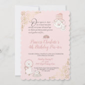 プリンセスティーパーティーガールズ誕生日招待状 招待状 (正面)