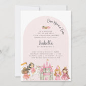 プリンセスティーパーティー誕生日招待状 招待状 (正面)