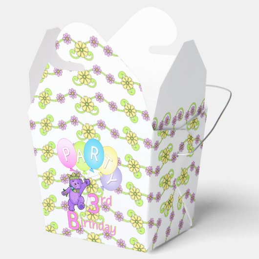 プリンセステディベア3rd誕生日パーティー カスタム フェイバーボックス (オープン)