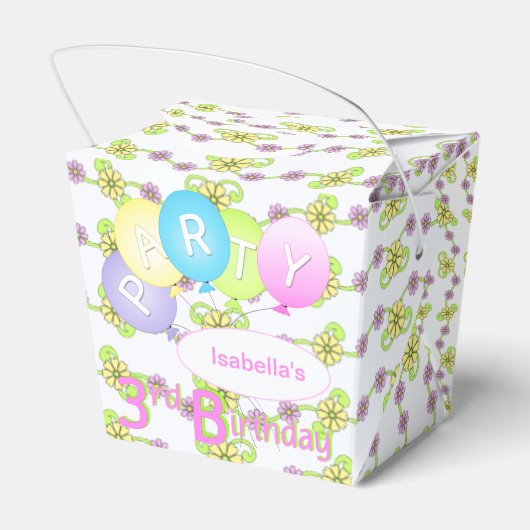 プリンセステディベア3rd誕生日パーティー カスタム フェイバーボックス (裏面サイド)