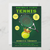 プリンセステニスバースデーパーティ招待状 (正面)