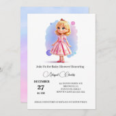 プリンセステーマベビーシャワーカード 招待状 (正面/裏面)