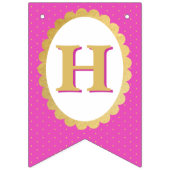 プリンセステーマ誕生日ガールピンク バンティングフラッグ (第2の旗)