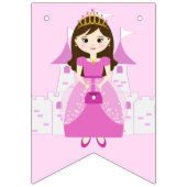 プリンセステーマ誕生日ガールピンク バンティングフラッグ (第1の旗)