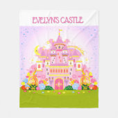 プリンセスデコール!城パーソナライズされた フリースブランケット (正面)