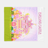 プリンセスデコール!城パーソナライズされた フリースブランケット (正面(横))