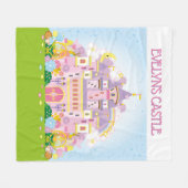 プリンセスデコール!城パーソナライズされた フリースブランケット (正面(横))