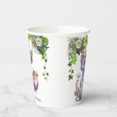 プリンセスドラゴンと花模様ガールベビーシャワー 紙コップ (左)