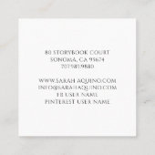 プリンセスドラゴンキャッスルチルドブック作家 スクエア名刺 (裏面)