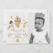 プリンセスドラゴンフェアユタリーダークスキン1st誕生日 招待状 (正面)